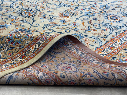 Hand-Knotted Persian Kashan Rug - 9’9”x13’8”