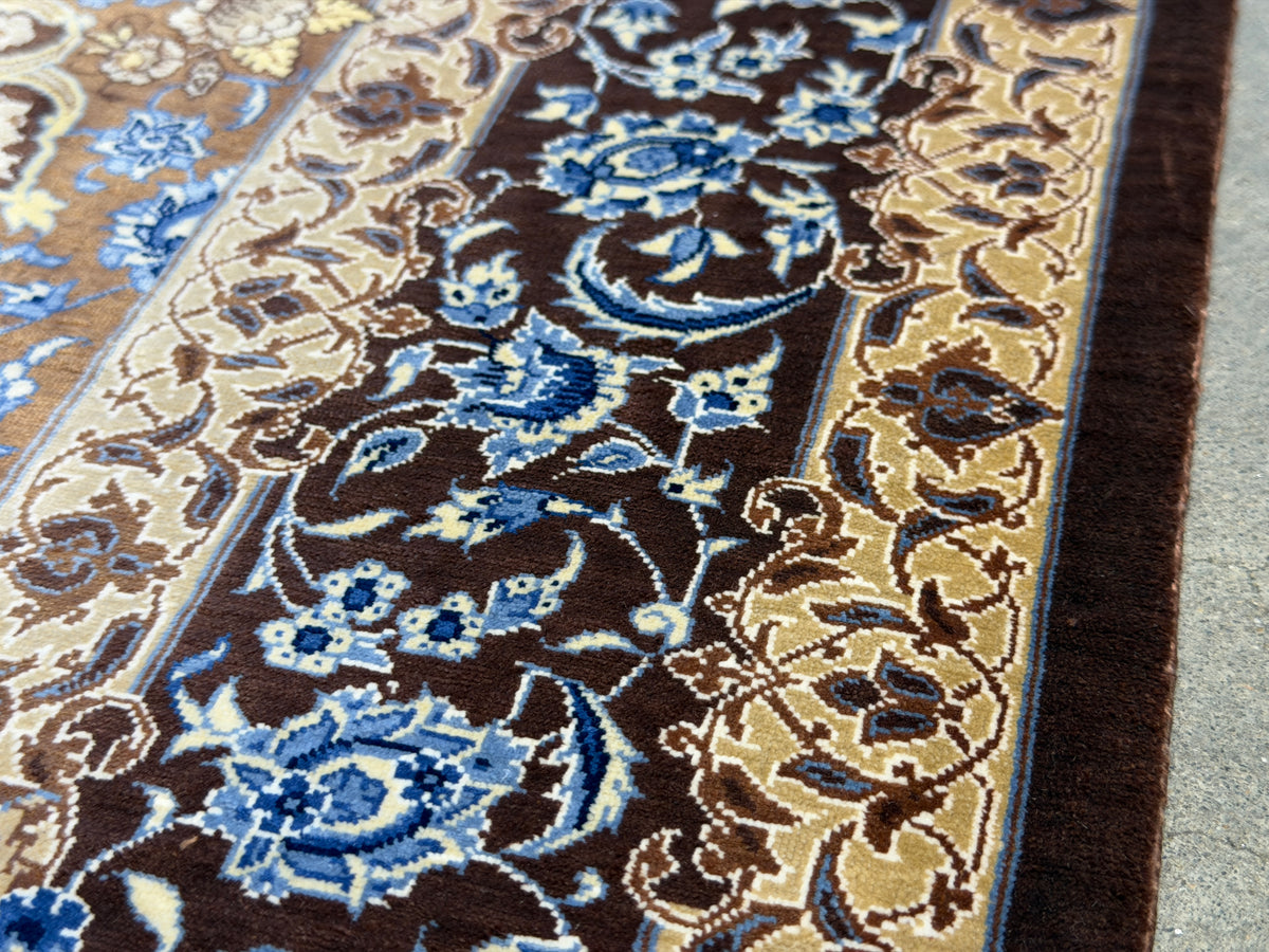 Hand-Knotted Silk Persian Qum Rug - Signed Ahmadi - 3’3”x4’10”