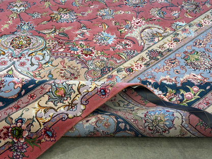 Hand-Knotted 60 Raj Persian Tabriz Rug - Signed Novinfar - 9’x13’