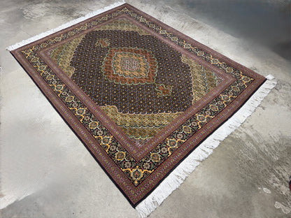 Hand-Knotted Persian Tabriz Mahi Rug - 5'x6'8"