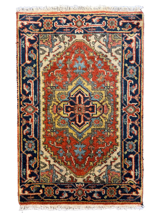 Hand-Knotted IndoHeriz Rug - 2’x3’