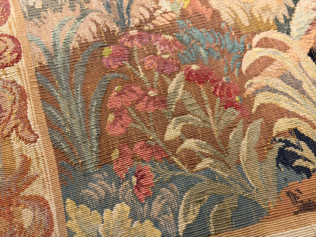 Antique Handmade French Tapestry - 4'4”x6'11”