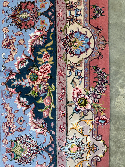 Hand-Knotted 60 Raj Persian Tabriz Rug - Signed Novinfar - 9’x13’