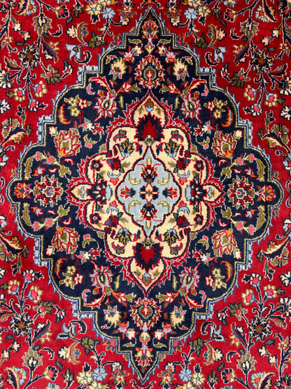 9’6”x12’6” Hand-Knotted Persian Kashan Area Rug