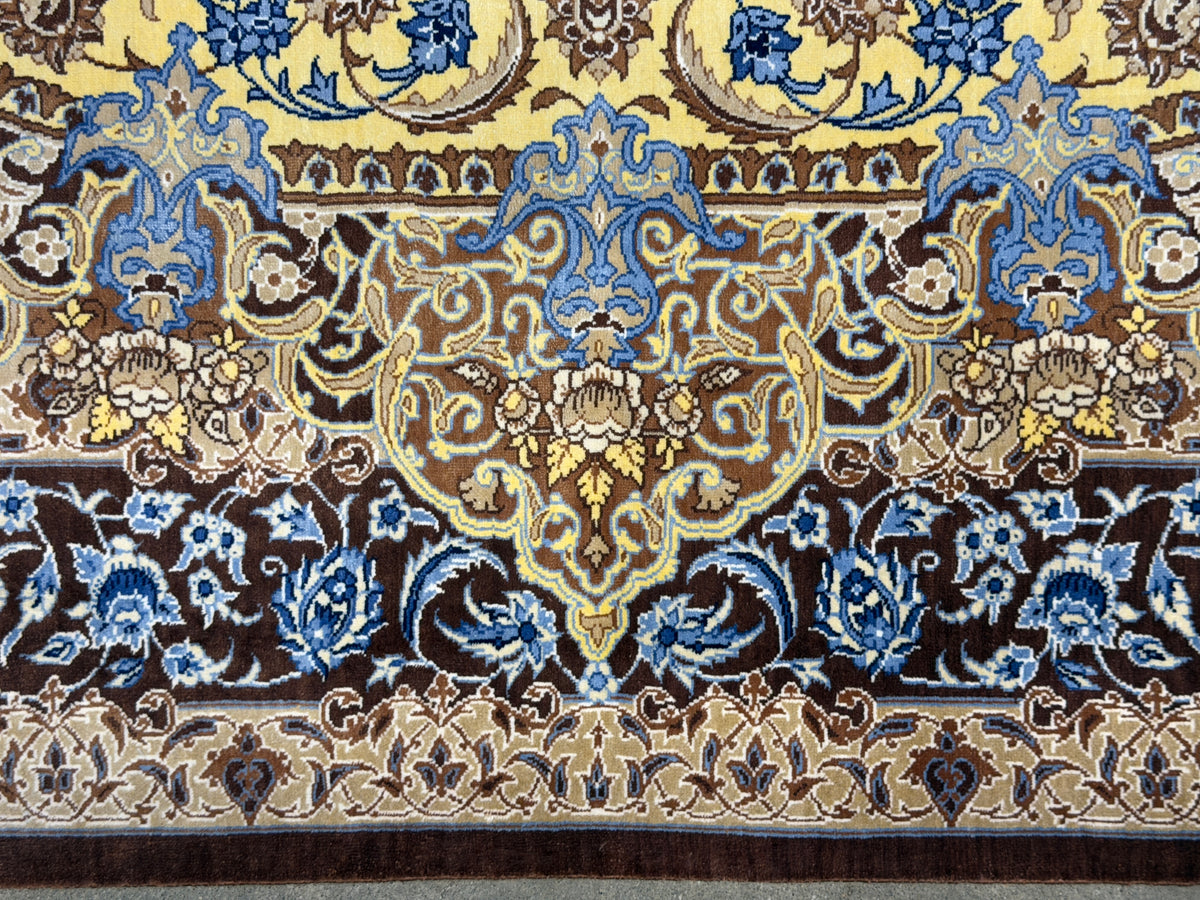 Hand-Knotted Silk Persian Qum Rug - Signed Ahmadi - 3’3”x4’10”