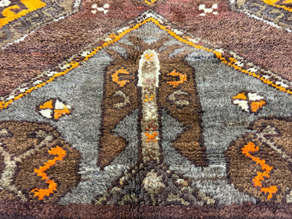 4’6”x12’9” Hand-Knotted Wool Russian Signed Kazak Runner