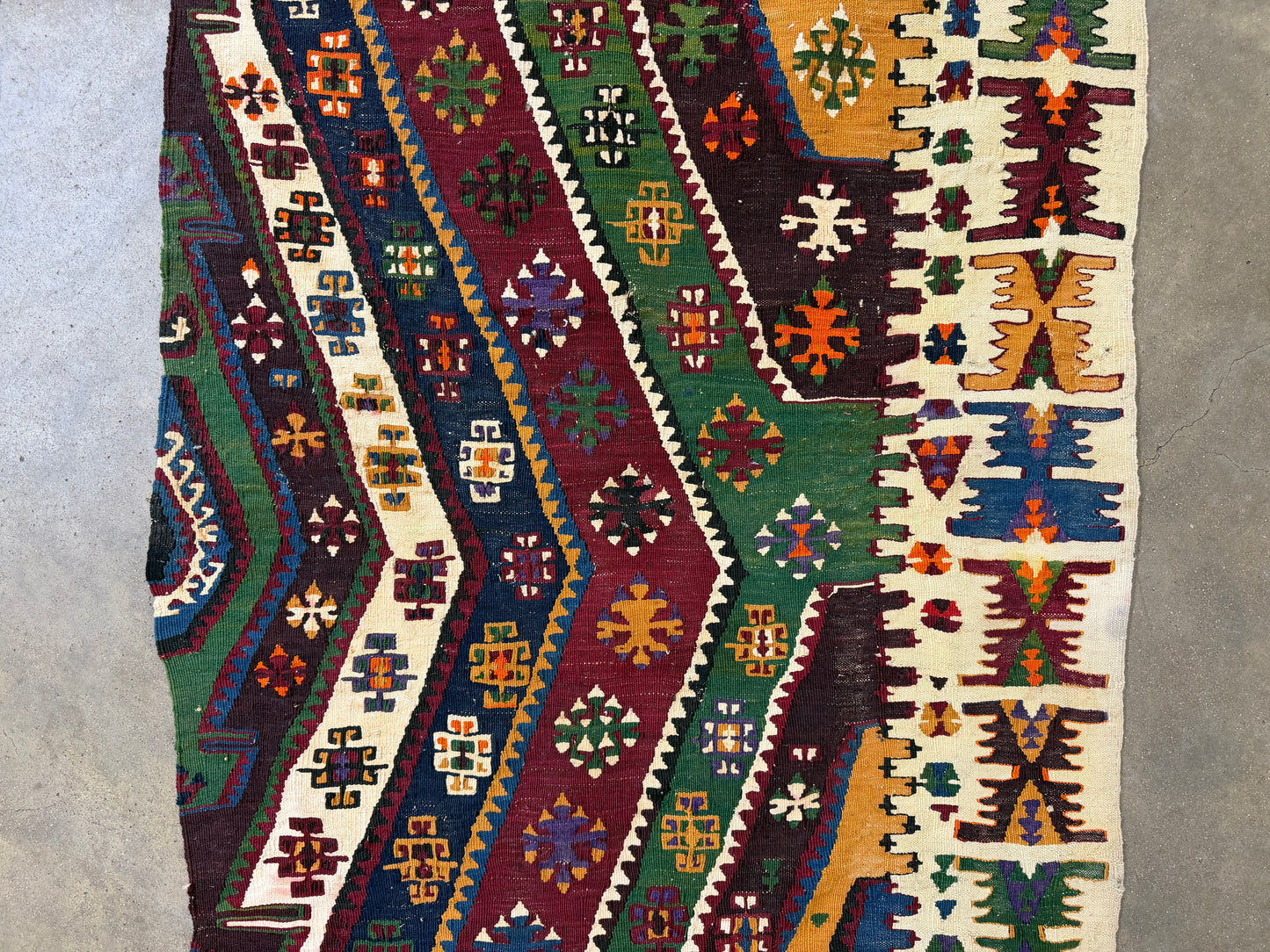 2’9”x14’10” Antique Hand-Woven Wool Flatweave Kilim Runner 2x14 Handmade Tribal Rug