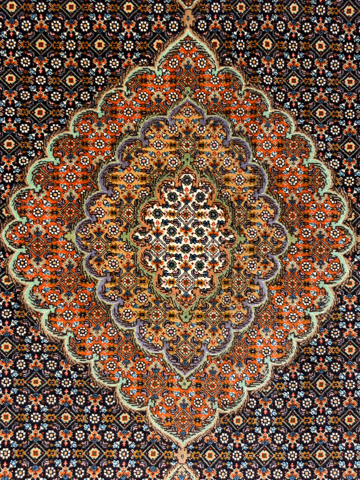 Hand-Knotted Persian Tabriz Mahi Rug - 5'x6'10"