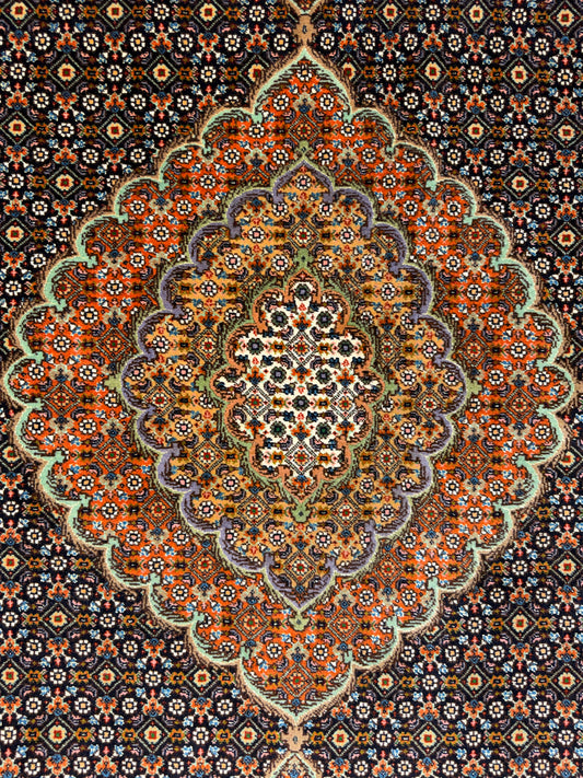 Hand-Knotted Persian Tabriz Mahi Rug - 5'x6'10"