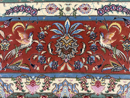 10’x13’7” Very Fine Hand-Knotted Signed Persian Tabriz Area Rug