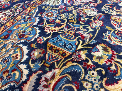 9’9”x13’1” Hand-Knotted Persian Kashmar Pictorial Area Rug