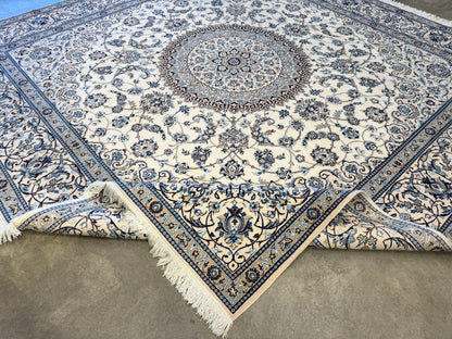 10’x10’ Hand-Knotted Persian Nain Area Rug