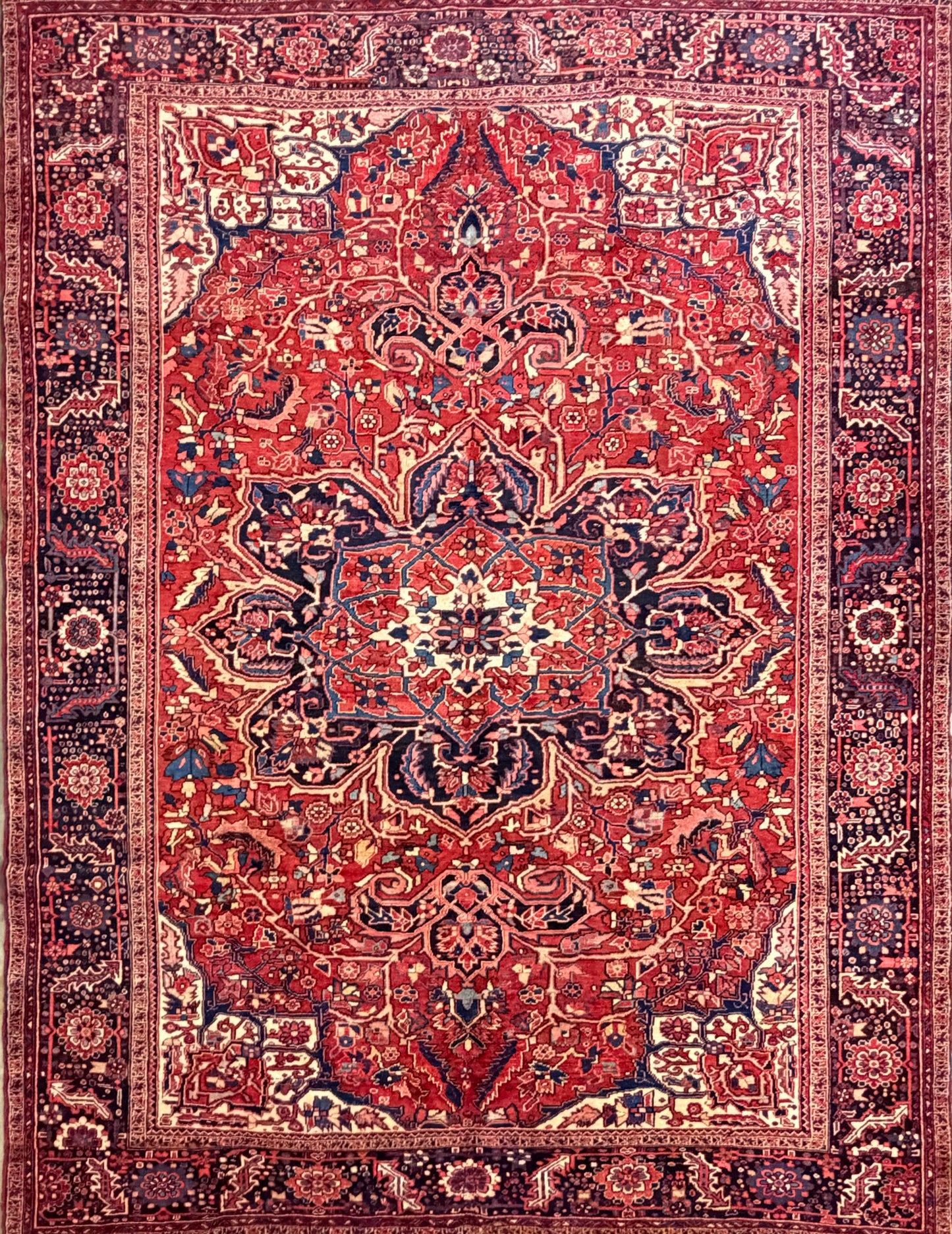 Hand-Knotted Persian Heriz Rug - 9’6”x12’9”