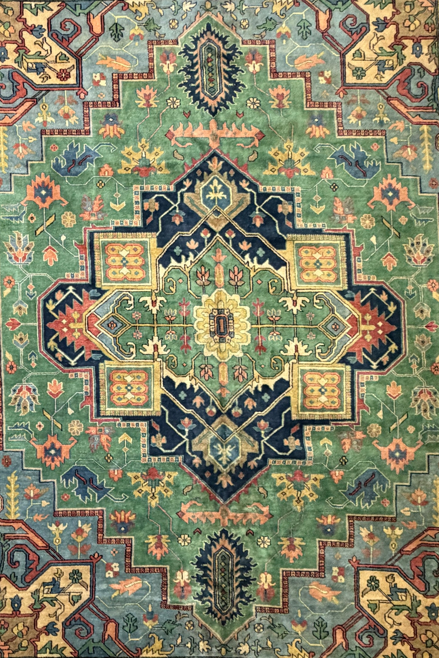 11'11"x15'11" Hand-Knotted Wool IndoHeriz Oriental Rug - 11x15 Handmade Carpet
