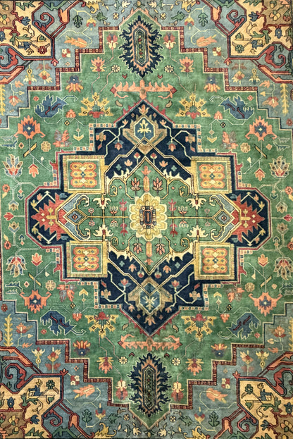 11'11"x15'11" Hand-Knotted Wool IndoHeriz Oriental Rug - 11x15 Handmade Carpet