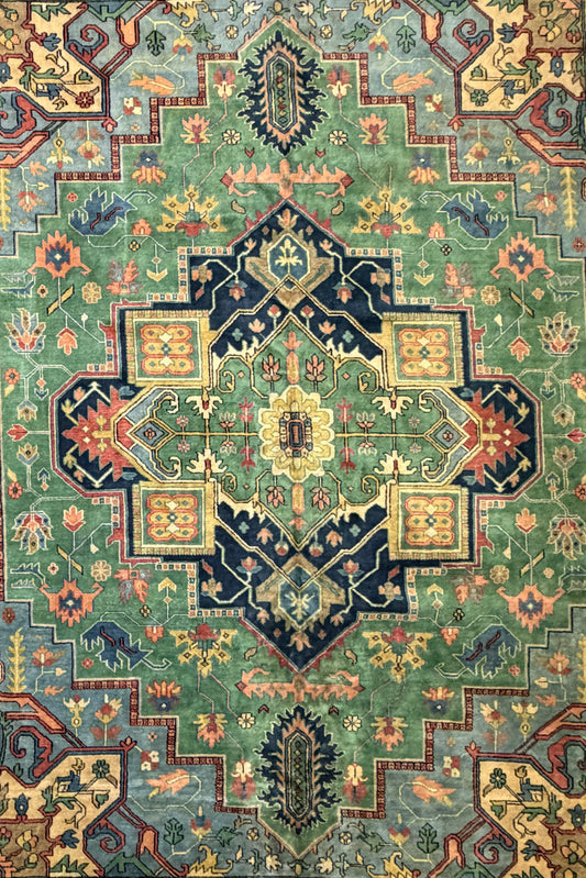 11'11"x15'11" Hand-Knotted Wool IndoHeriz Oriental Rug - 11x15 Handmade Carpet