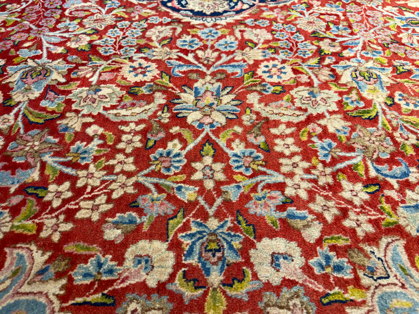 Antique Hand-Knotted Persian Kerman Rug - 9’11”x13’4”