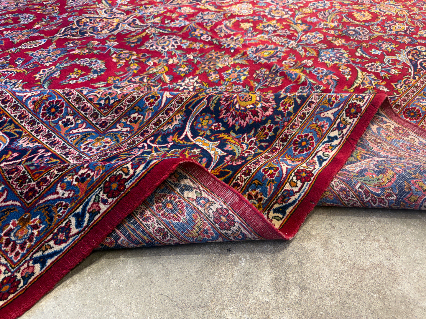Antique Hand-Knotted Persian Kashan Rug - 10’4”x17’6”