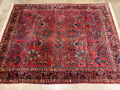 Hand-Knotted Antique Persian Sarouk Rug - 9’x11’7”