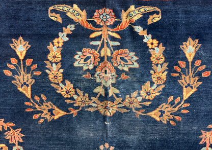 Hand-Knotted Antique Persian Sarouk Rug - 7’9”x9’10”