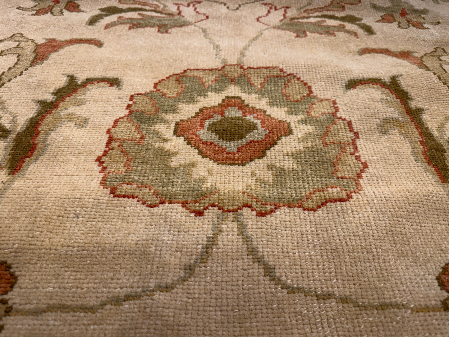 13’1”x16’2” Hand-Knotted Wool Oushak Area Rug Handmade All-over Carpet