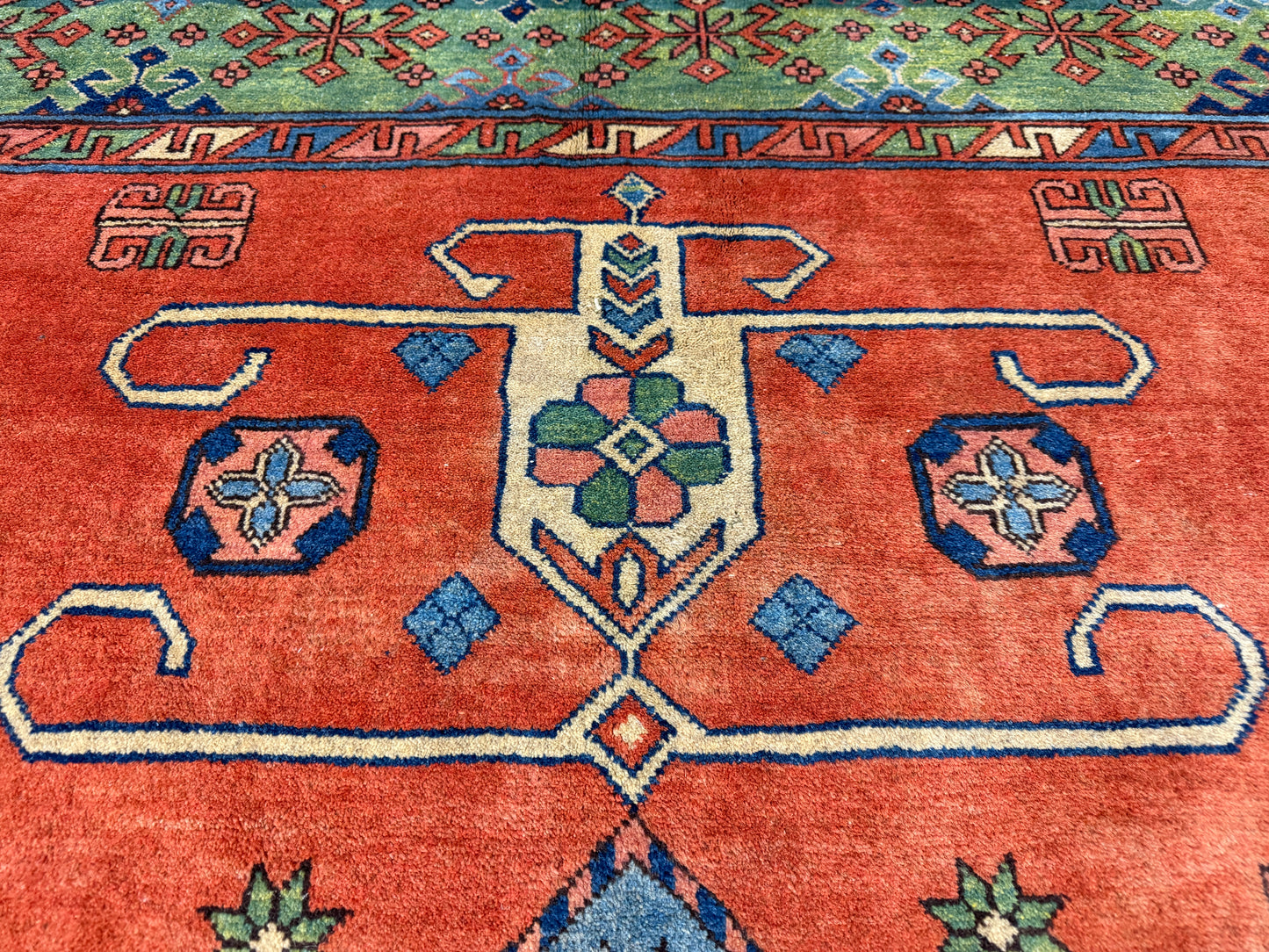 8’10”x11’ Hand-Knotted Wool Kazak Area Rug