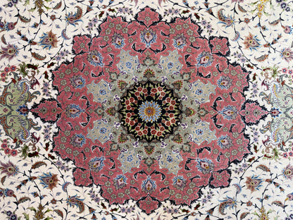Hand-Knotted 80 Raj Persian Tabriz Rug - Signed Ghadimi - 9’9”x12’11”