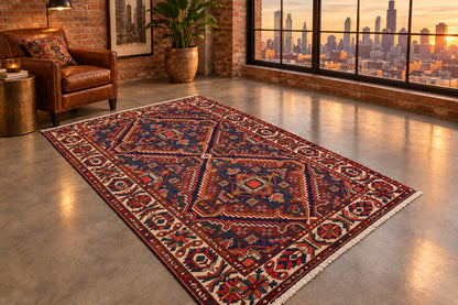 Antique Hand-Knotted Bakhtiari Rug - 5’5”x8’4”