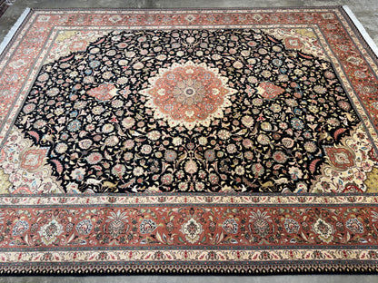 Hand-Knotted 60 Raj Persian Tabriz Rug - 10’x12’9”