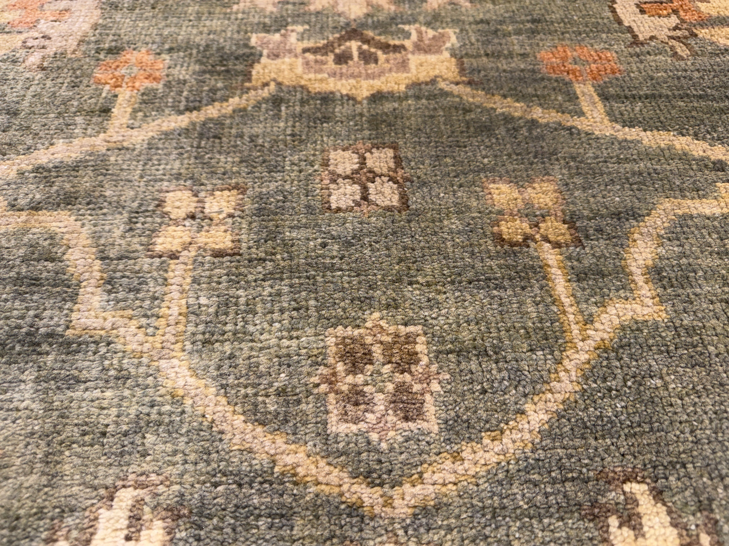 8’x10’ Hand-Knotted Wool Oushak Area Rug