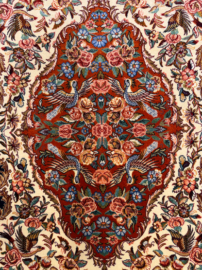 Hand-Knotted Persian Sarouk Rug - 4’5”x6’6”