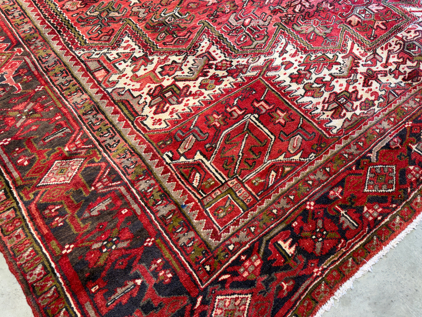 10’1”x12’9” Hand-Knotted Persian Heriz Area Rug