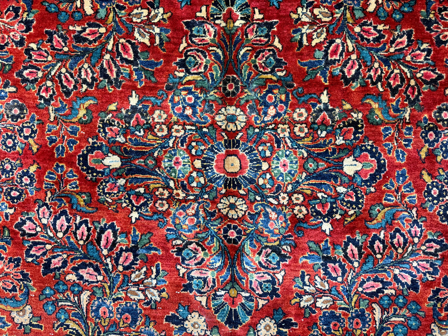 10’10”x15’6” Antique Hand-Knotted Fine Kork Wool Persian Sarouk Area Rug Handmade