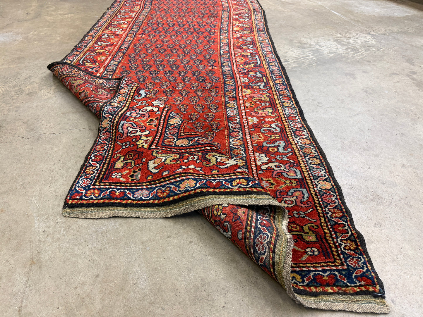 Antique Hand-Knotted Persian Kurdish Runner - 3’4”x13’