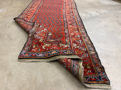 Antique Hand-Knotted Persian Kurdish Runner - 3’4”x13’