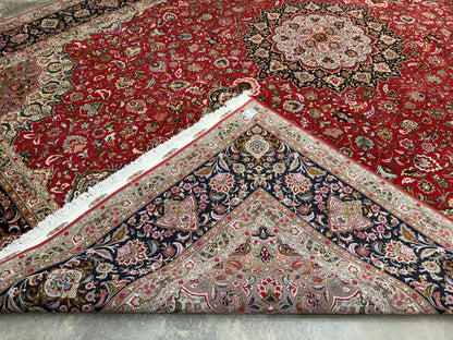 11’6”x16’3” Hand-Knotted Very Fine Wool Persian Tabriz Area Rug 60 Raj