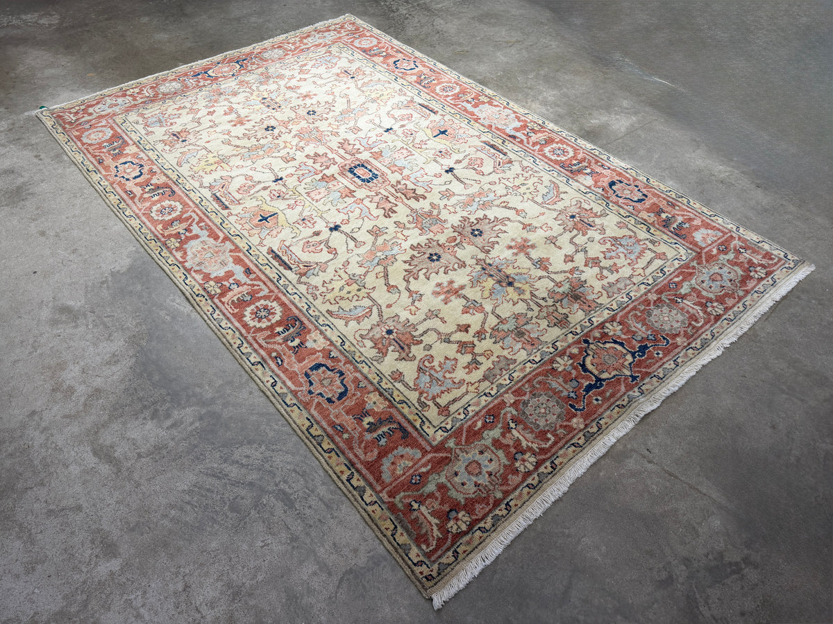 Hand-Knotted IndoMahal Rug - 6'x8'