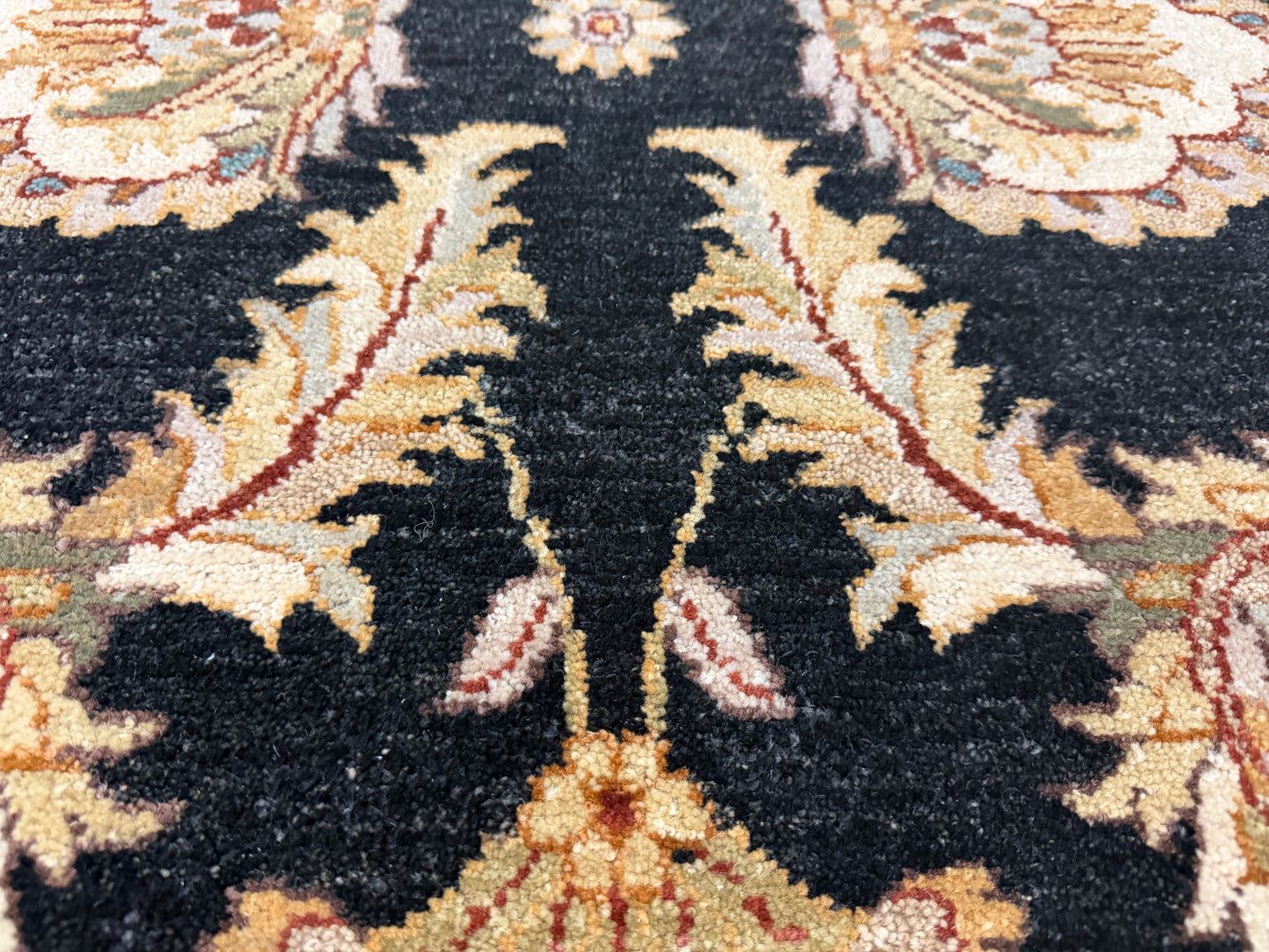 8’ Diameter Hand-Knotted Wool Indian Round Oriental Rug - 8x8 Handmade Carpet