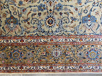 Hand-Knotted Persian Kashan Rug - 9’9”x13’8”