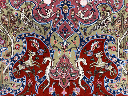 Hand-Knotted 70 Raj Persian Tabriz Pictorial Rug - 10’4”x13’3”
