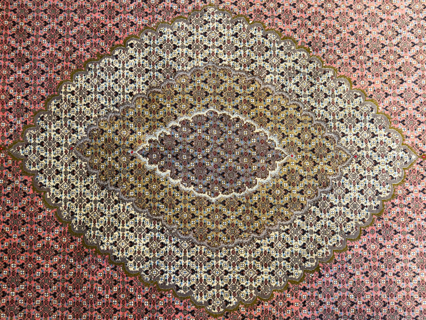 Hand-Knotted Persian Tabriz Mahi Rug - 9’10”x12’3”