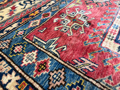 11’x12’3” Hand-Knotted Wool Kazak Area Rug