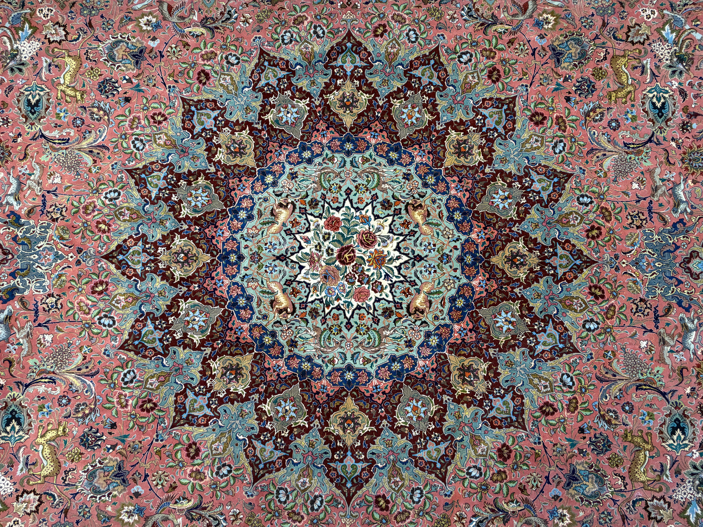 11’7”x17’2” Very Fine Hand-Knotted Signed Persian Tabriz Pictorial Area Rug