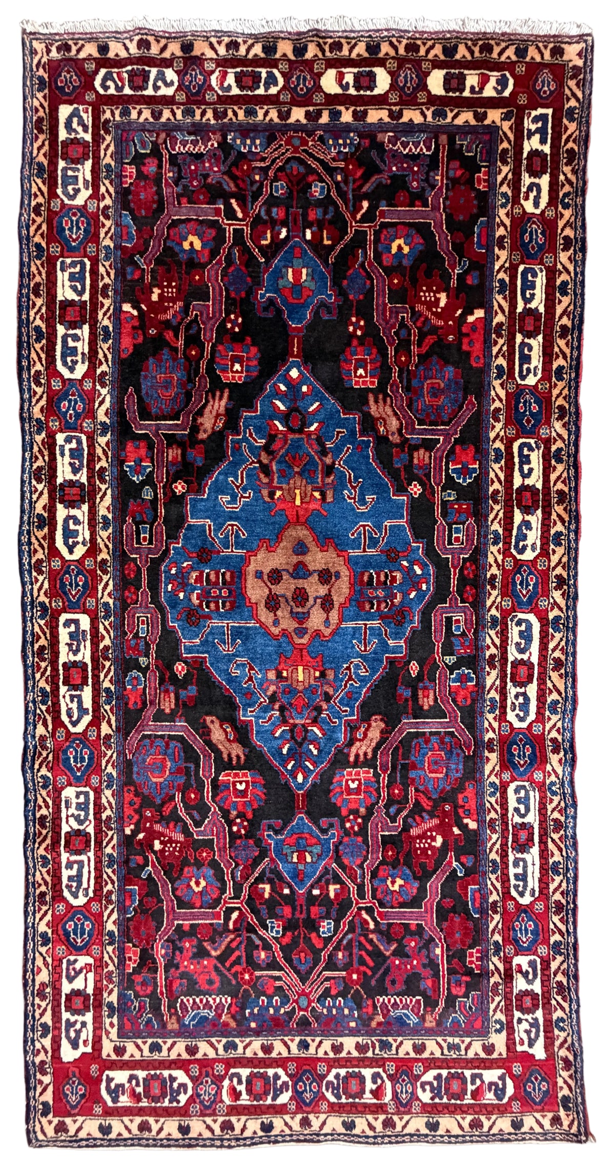 Hand-Knotted Persian Nahavand Rug - 4'9"x9'6"