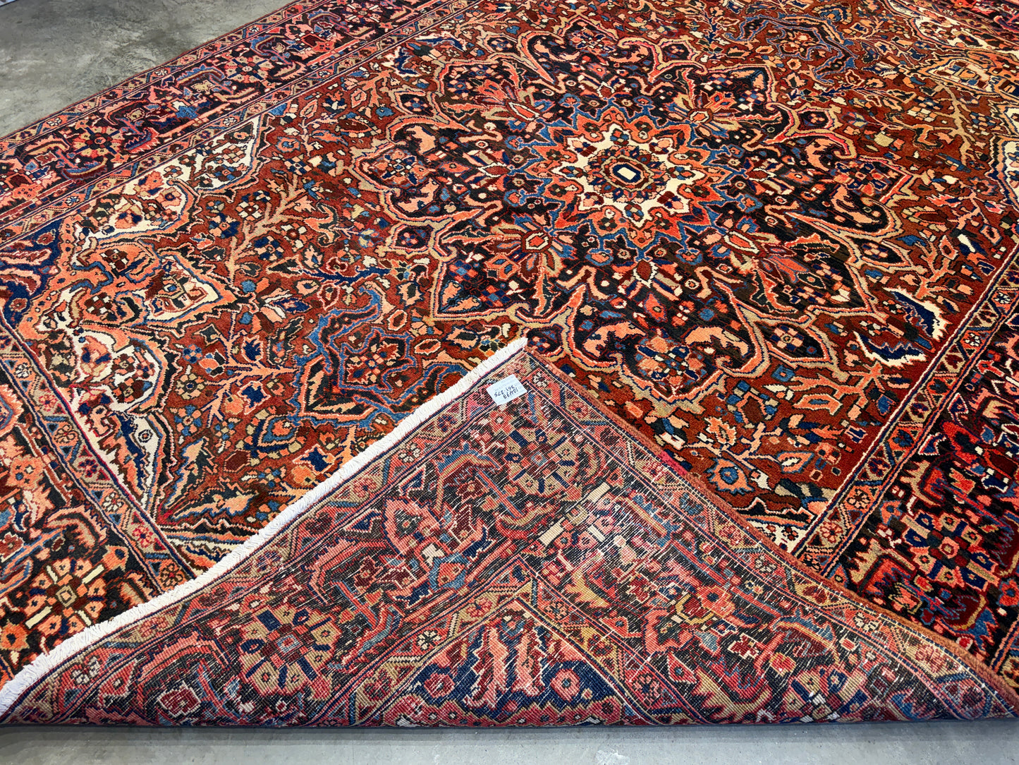 9’1”x11’9” Hand-Knotted Persian Heriz Area Rug