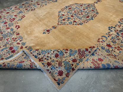 10’x13’ Hand-Knotted Persian Kerman Area Rug
