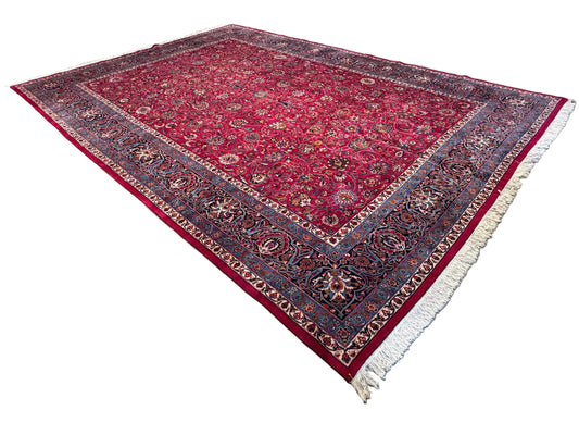 Hand-Knotted Persian Mashad Rug - Signed - 11’6”x16’5”