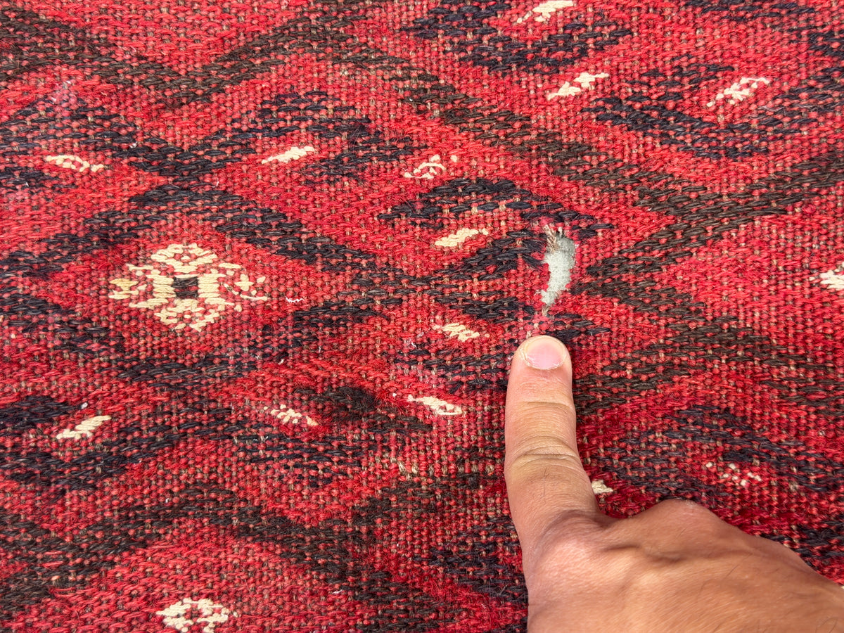 Antique Flatweave Turkaman Rug - 6’9”x13’