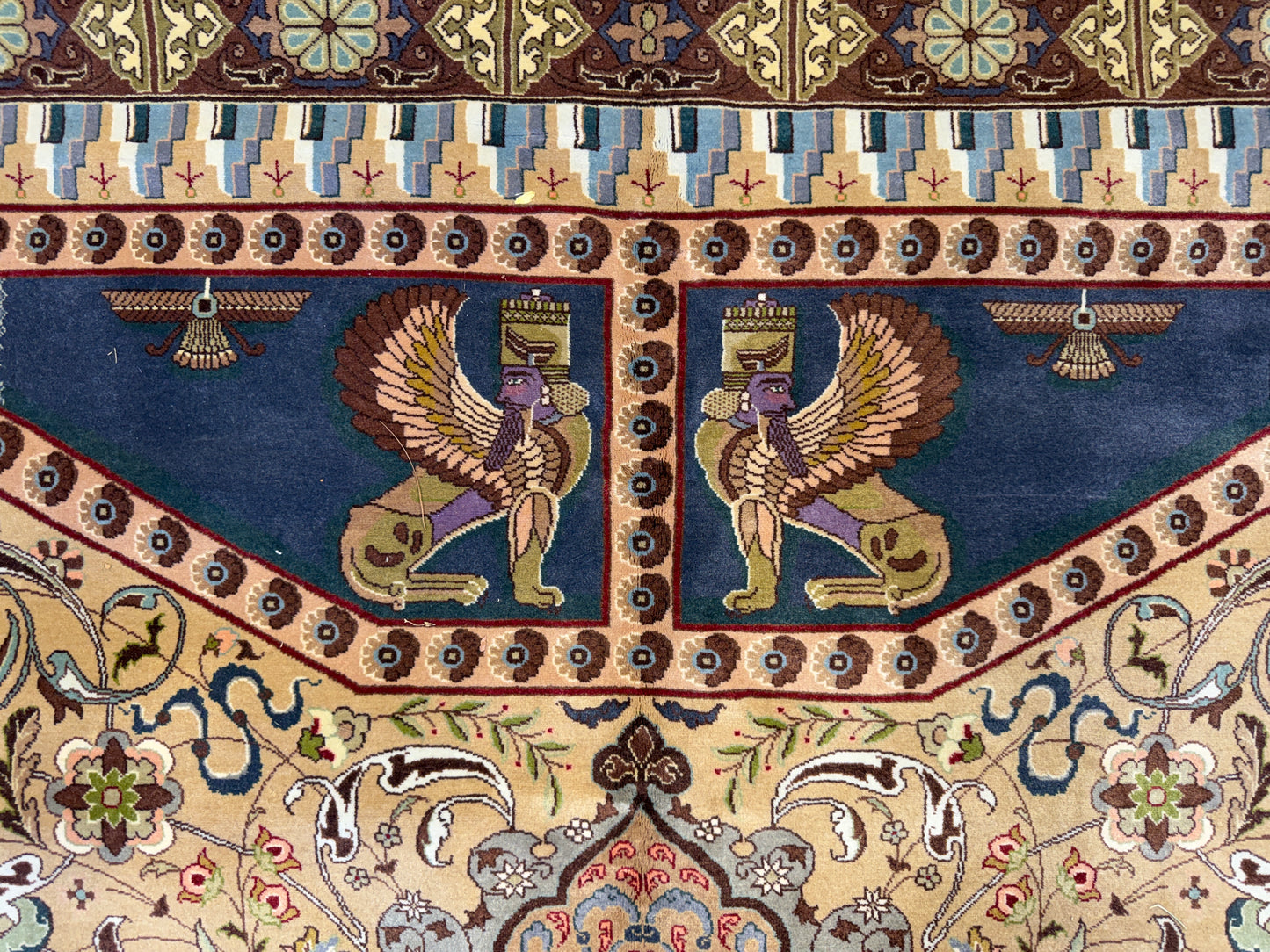 11’3”x16’3” Hand-Knotted 70 Raj Signed Persian Tabriz Rug