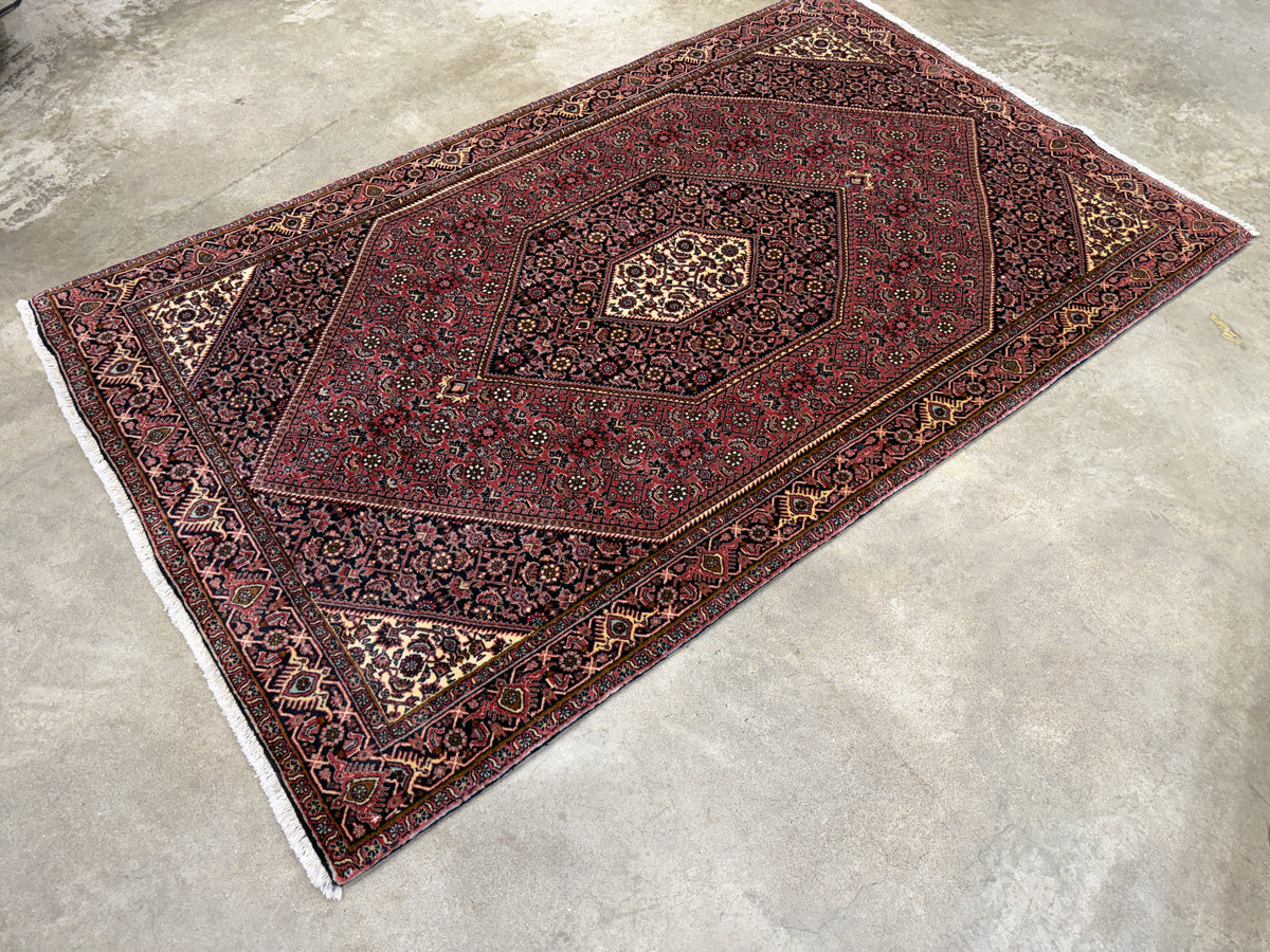 Hand-Knotted Persian Bidjar Rug - 3'7"x6'1"